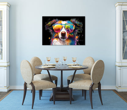 Wandbild BUNTER HUND 60x90 cm – Leinwandbild Keilrahmen Deko modern - Ambiente 3