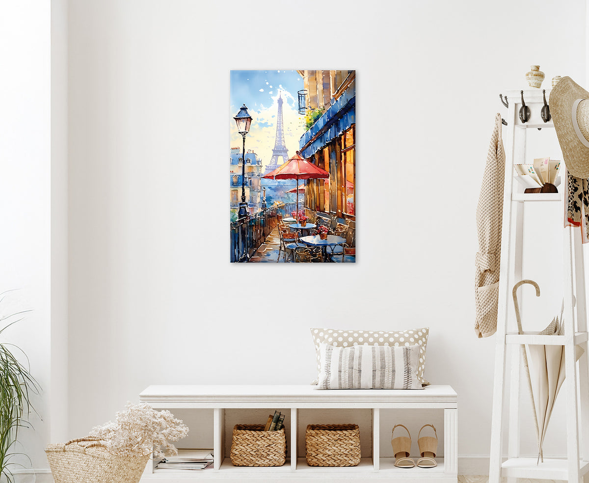 Wandbild CAFE IN PARIS 60x90 cm – Leinwandbild Keilrahmen Deko modern - Ambiente 1