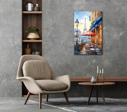 Wandbild CAFE IN PARIS 60x90 cm – Leinwandbild Keilrahmen Deko modern - Ambiente 2
