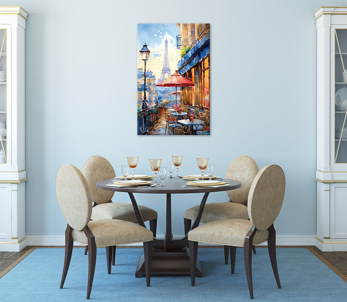 Wandbild CAFE IN PARIS 60x90 cm – Leinwandbild Keilrahmen Deko modern - Ambiente 3