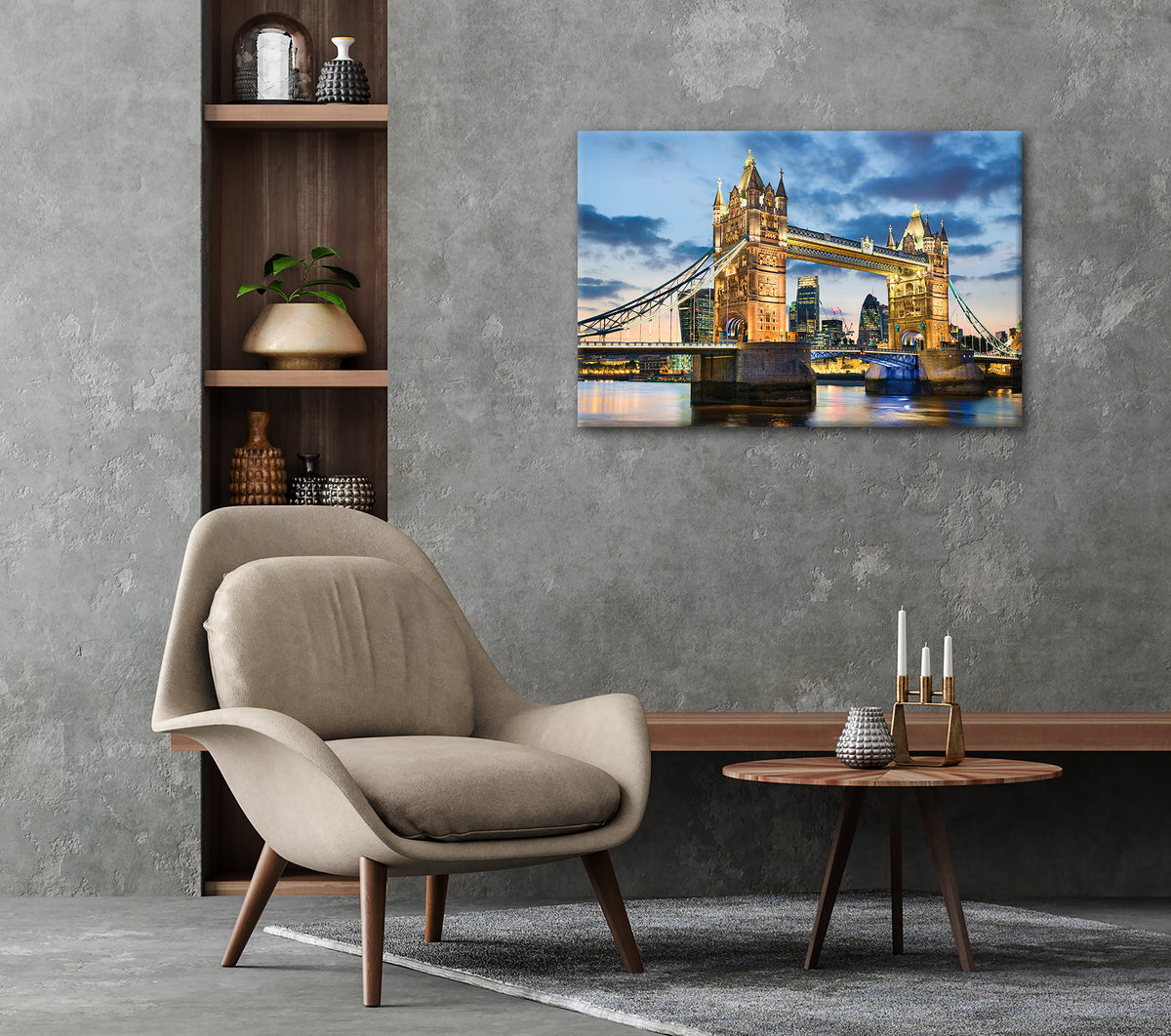 Wandbild TOWER BRIDGE 60x90 cm – Leinwandbild Keilrahmen Deko modern - Ambiente 2