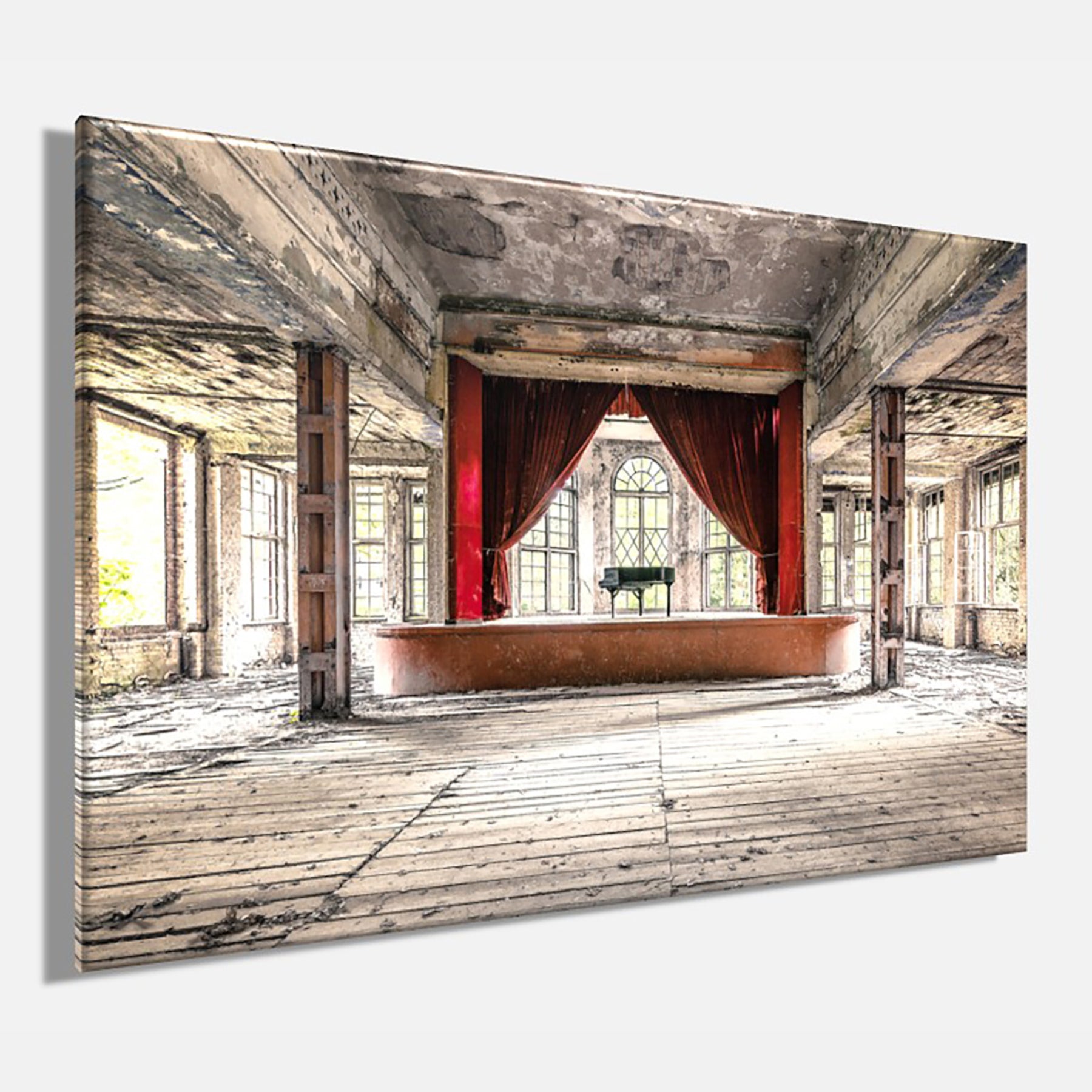 Wandbild LOST PLACE KLAVIER 60x90 cm – Leinwandbild Keilrahmen Deko modern - Seitenansicht