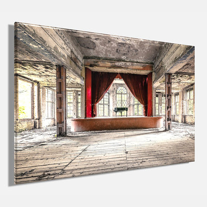 Wandbild LOST PLACE KLAVIER 60x90 cm – Leinwandbild Keilrahmen Deko modern - Seitenansicht