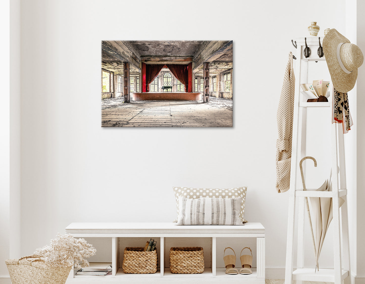 Wandbild LOST PLACE KLAVIER 60x90 cm – Leinwandbild Keilrahmen Deko modern - Ambiente 1