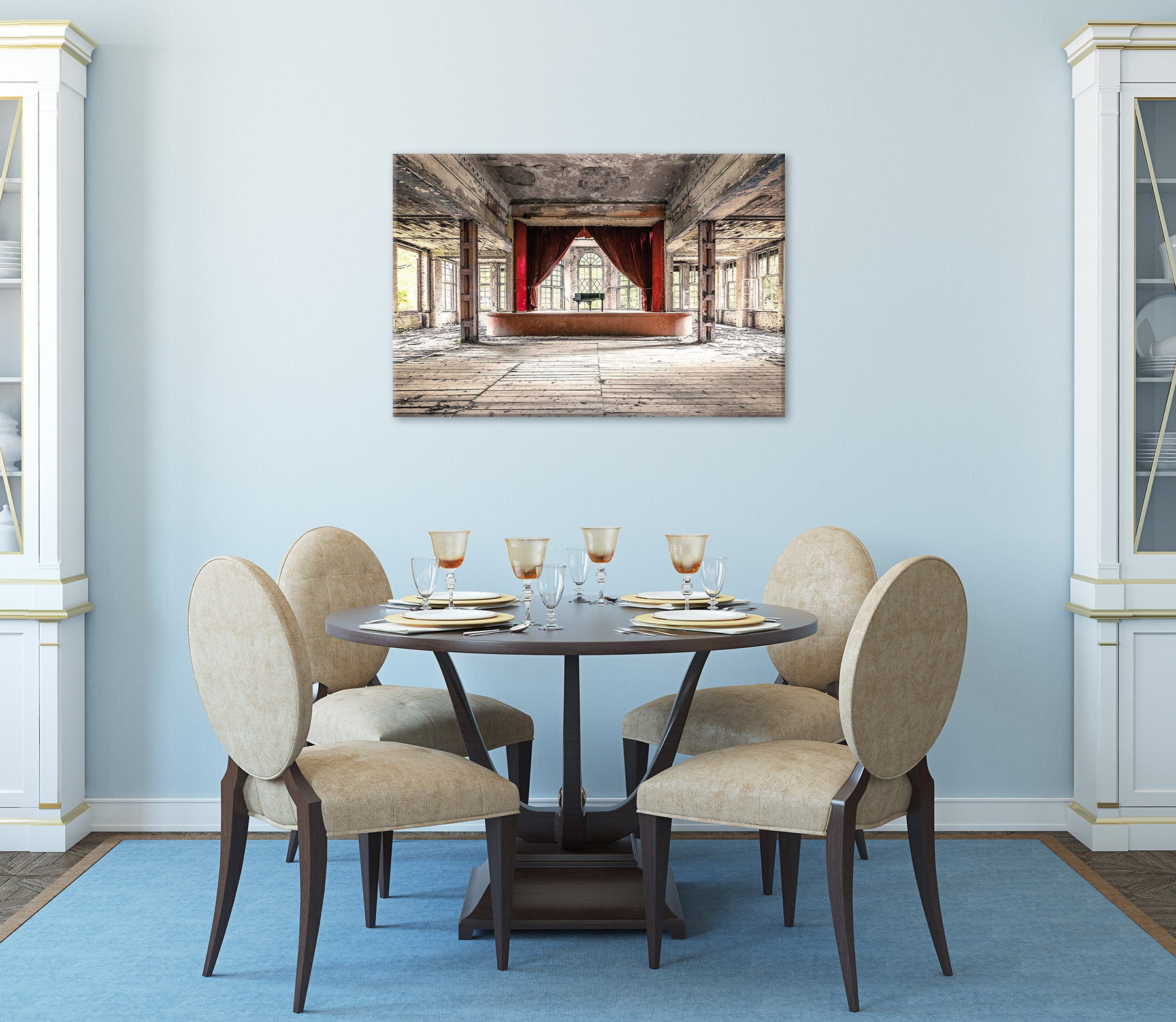 Wandbild LOST PLACE KLAVIER 60x90 cm – Leinwandbild Keilrahmen Deko modern - Ambiente 3