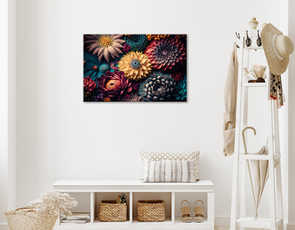 Wandbild BUNTE BLUMEN 60x90 cm – Leinwandbild Keilrahmen Deko modern - Ambiente 1