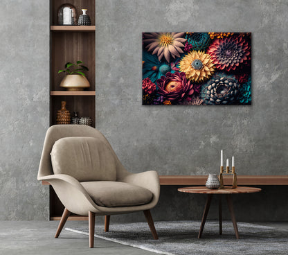 Wandbild BUNTE BLUMEN 60x90 cm – Leinwandbild Keilrahmen Deko modern - Ambiente 2