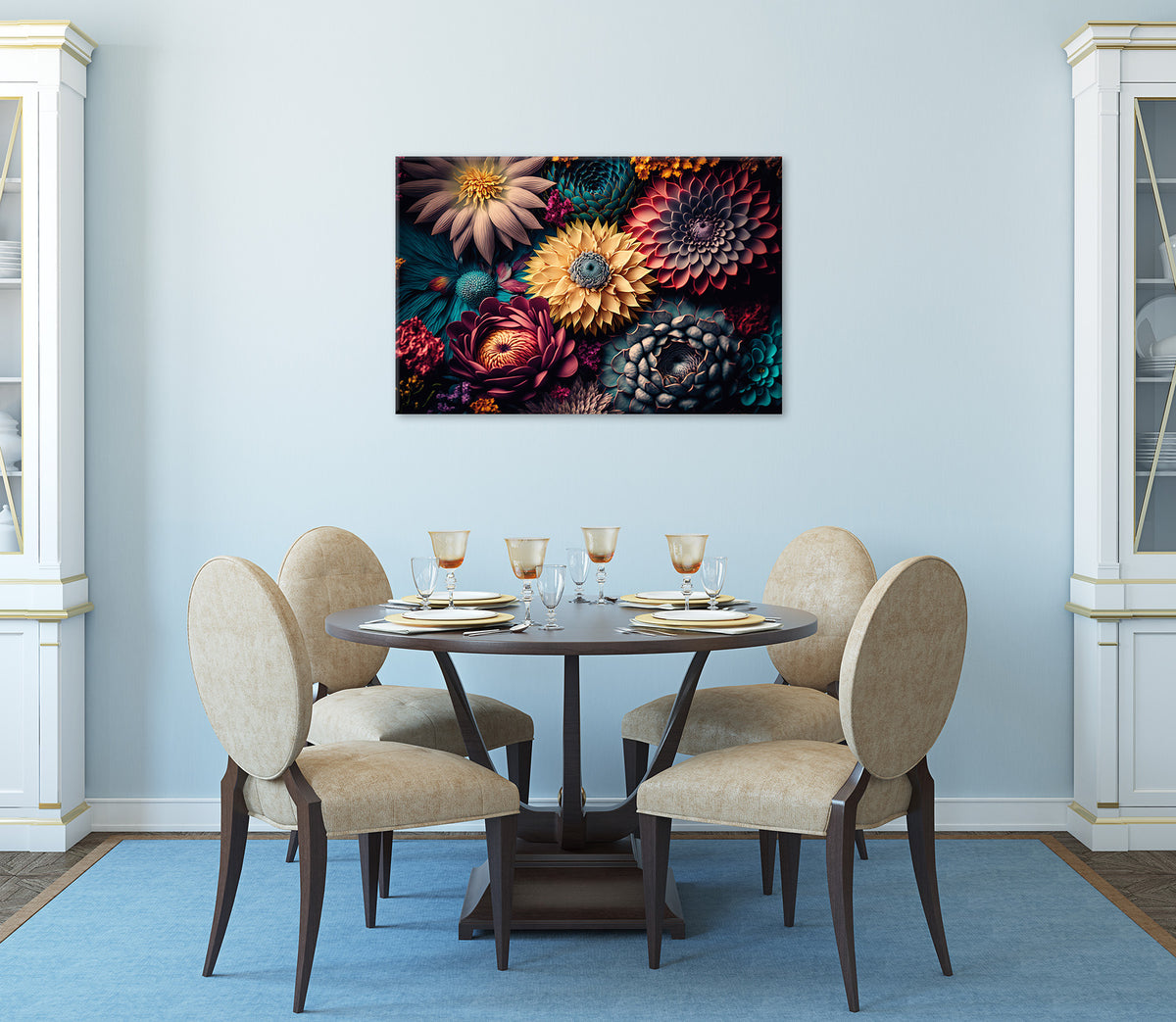 Wandbild BUNTE BLUMEN 60x90 cm – Leinwandbild Keilrahmen Deko modern - Ambiente 3