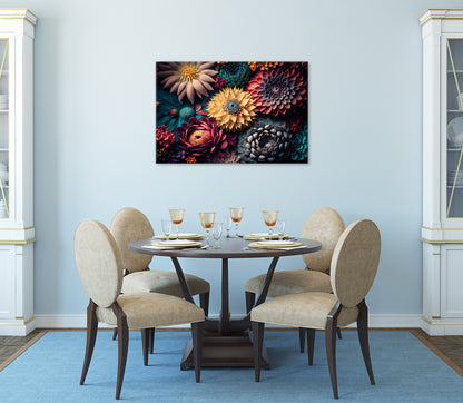 Wandbild BUNTE BLUMEN 60x90 cm – Leinwandbild Keilrahmen Deko modern - Ambiente 3