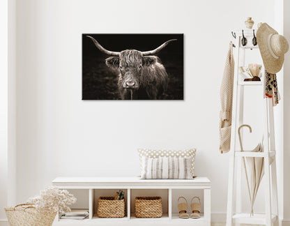 Wandbild HOCHLANDRIND 60x90 cm – Leinwandbild Keilrahmen Deko modern - Ambiente 1