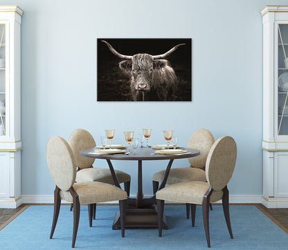 Wandbild HOCHLANDRIND 60x90 cm – Leinwandbild Keilrahmen Deko modern - Ambiente 3