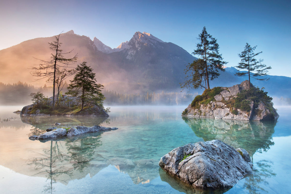 Wandbild HINTERSEE BAYERN 60x90 cm – Leinwandbild Keilrahmen Deko modern