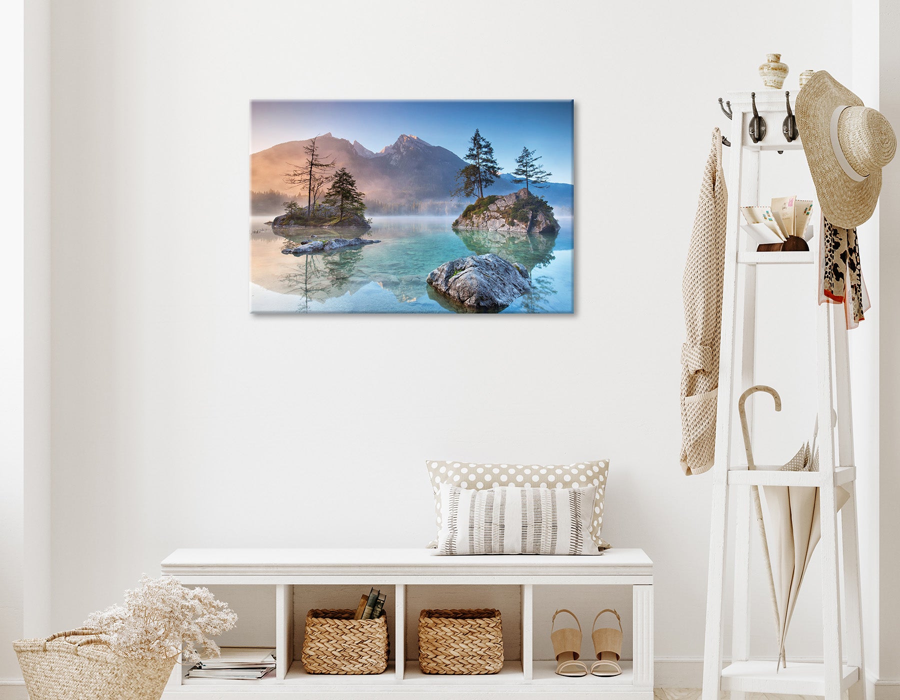 Wandbild HINTERSEE BAYERN 60x90 cm – Leinwandbild Keilrahmen Deko modern - Ambiente 1