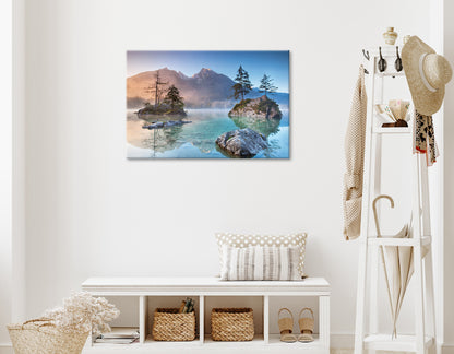 Wandbild HINTERSEE BAYERN 60x90 cm – Leinwandbild Keilrahmen Deko modern - Ambiente 1