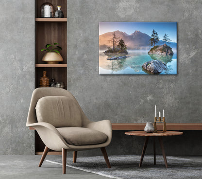 Wandbild HINTERSEE BAYERN 60x90 cm – Leinwandbild Keilrahmen Deko modern - Ambiente 2