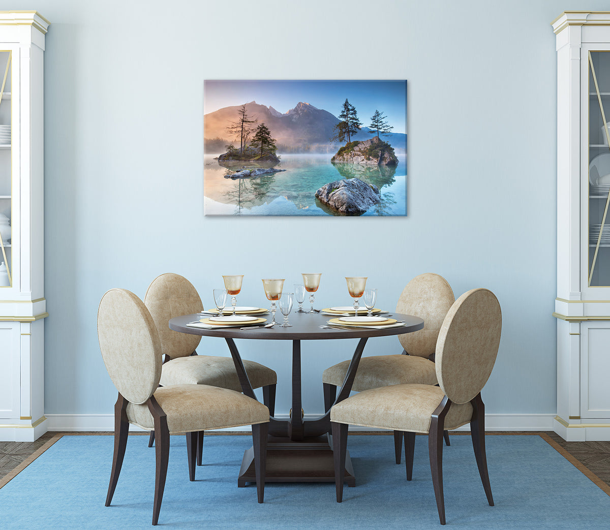 Wandbild HINTERSEE BAYERN 60x90 cm – Leinwandbild Keilrahmen Deko modern - Ambiente 3