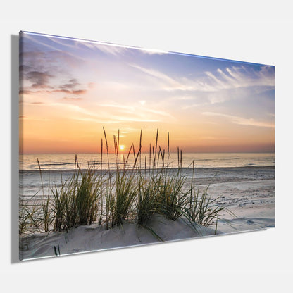 Wandbild STRAND 60x90 cm – Leinwandbild Keilrahmen Deko modern - Seitenansicht