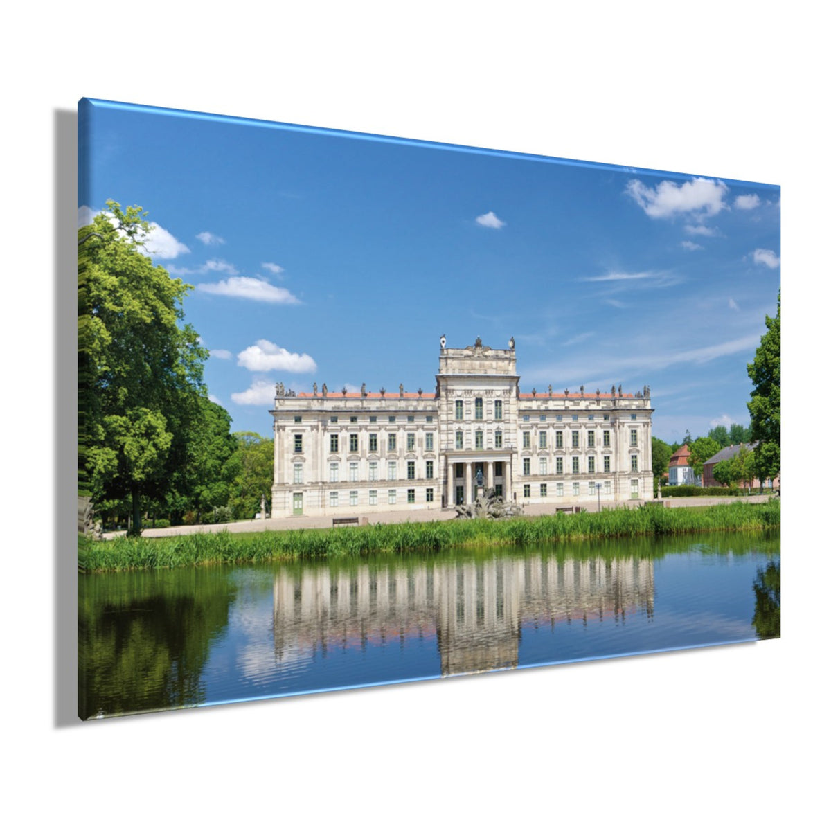 Wandbild SCHLOSS LUDWIGLUST 60x90 cm – Leinwandbild Keilrahmen Deko modern - Seitenansicht