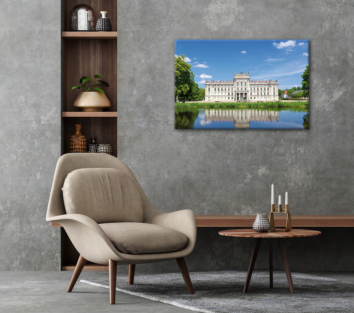 Wandbild SCHLOSS LUDWIGLUST 60x90 cm – Leinwandbild Keilrahmen Deko modern - Ambiente 2