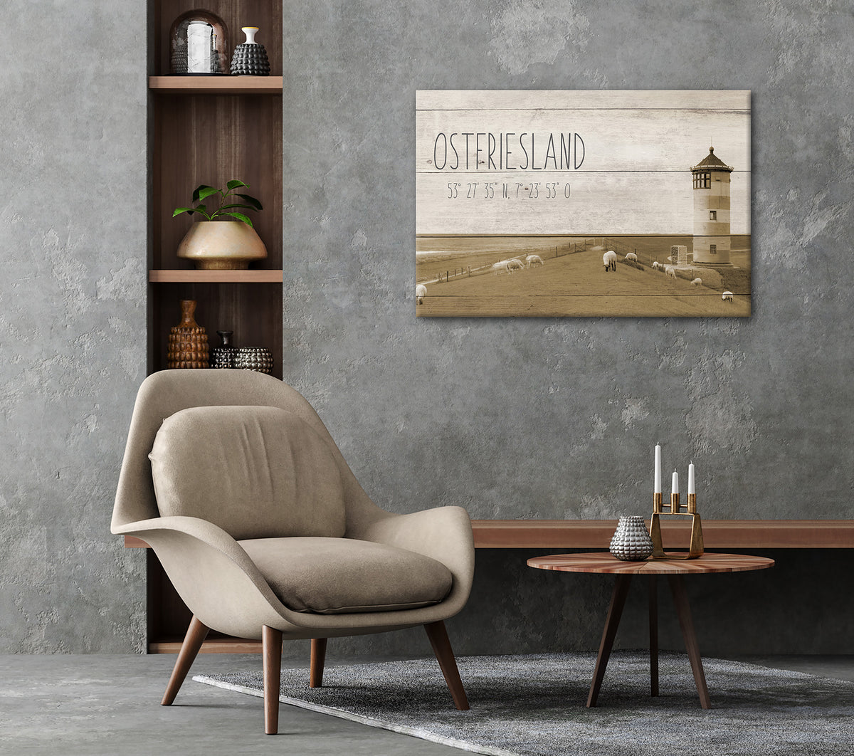 Wandbild OSTFRIESLAND 60x90 cm – Leinwandbild Keilrahmen Deko modern - Ambiente 2