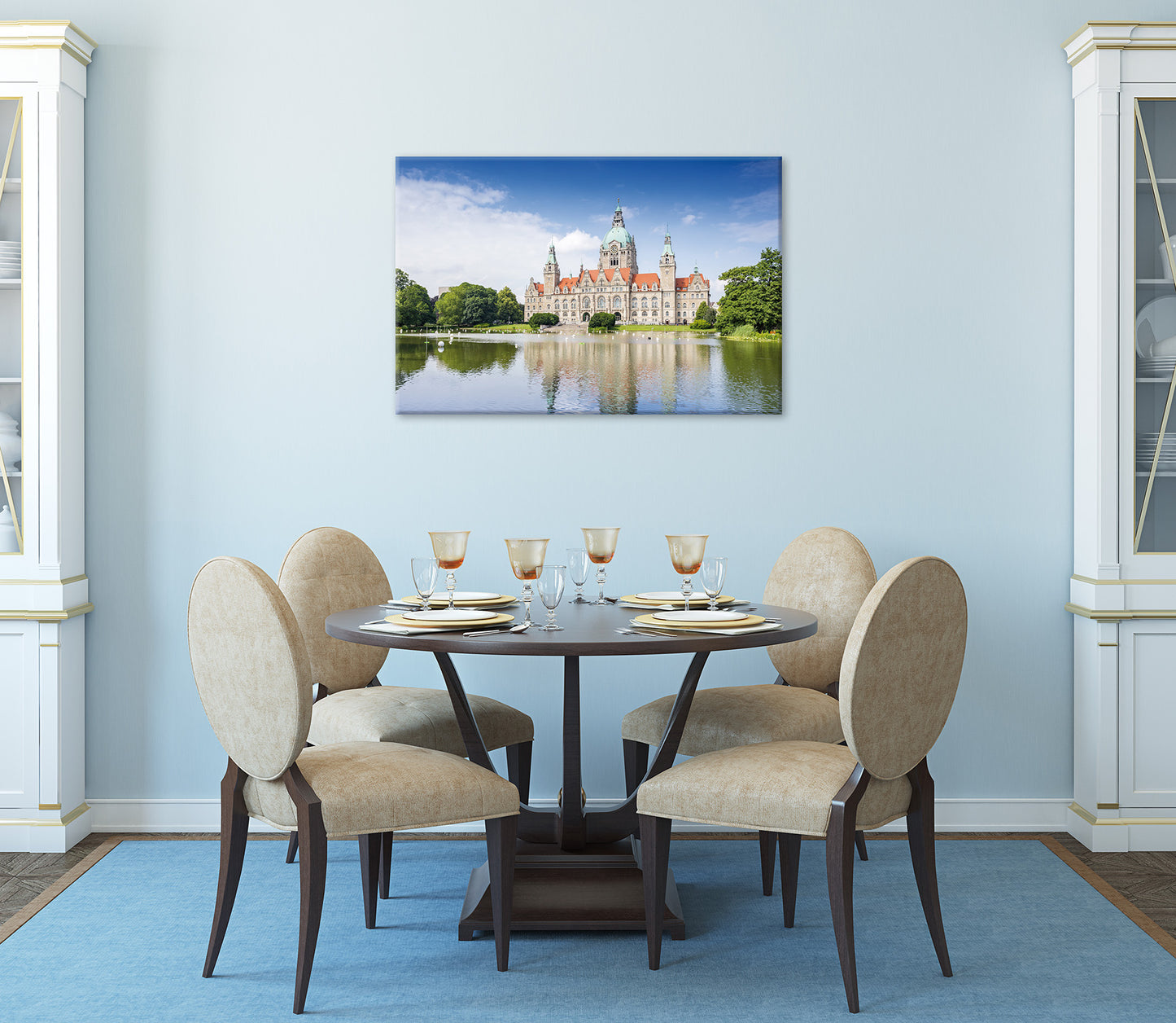 Wandbild RATHAUS VON HANNOVER 60x90 cm – Leinwandbild Keilrahmen Deko modern - Ambiente 3