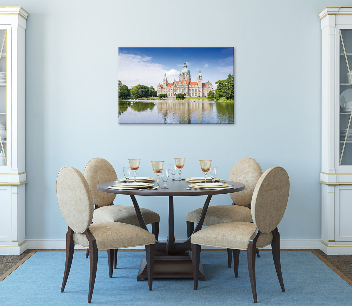Wandbild RATHAUS VON HANNOVER 60x90 cm – Leinwandbild Keilrahmen Deko modern - Ambiente 3