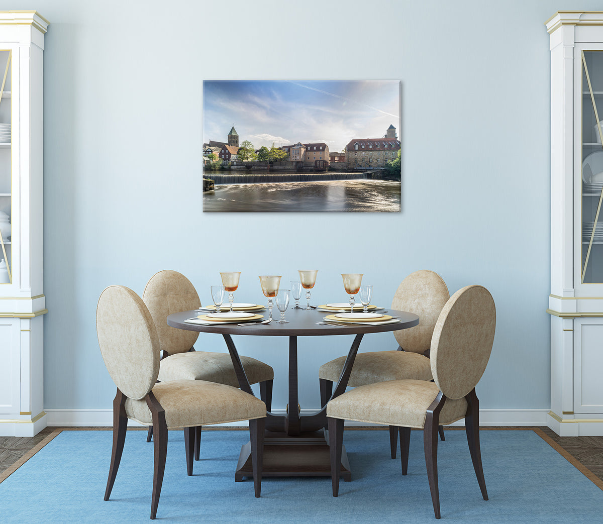 Wandbild RHEINE EMSWEHR 60x90 cm – Leinwandbild Keilrahmen Deko modern - Ambiente 3