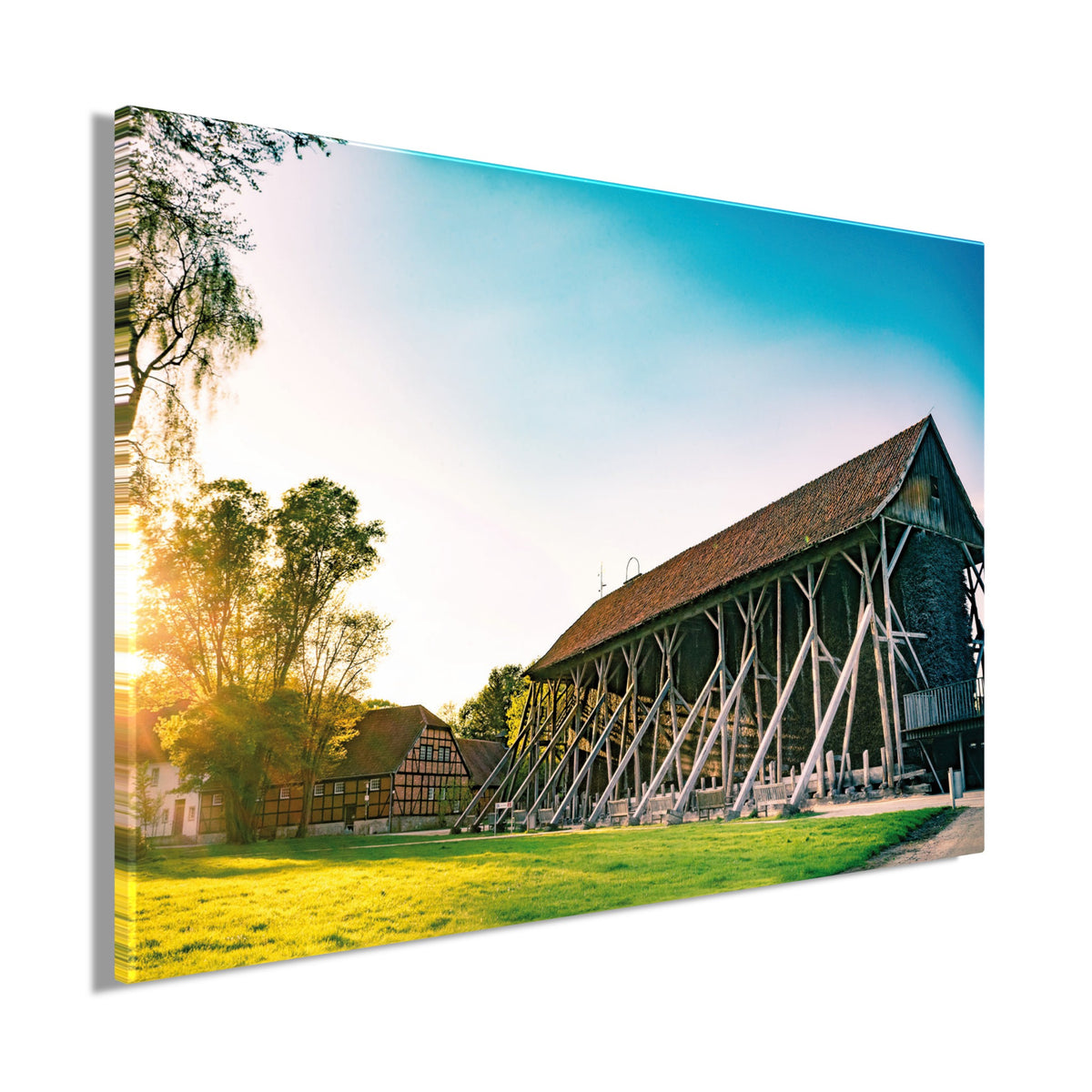 Wandbild SALINENPARK RHEINE 60x90 cm – Leinwandbild Keilrahmen Deko modern - Seitenansicht