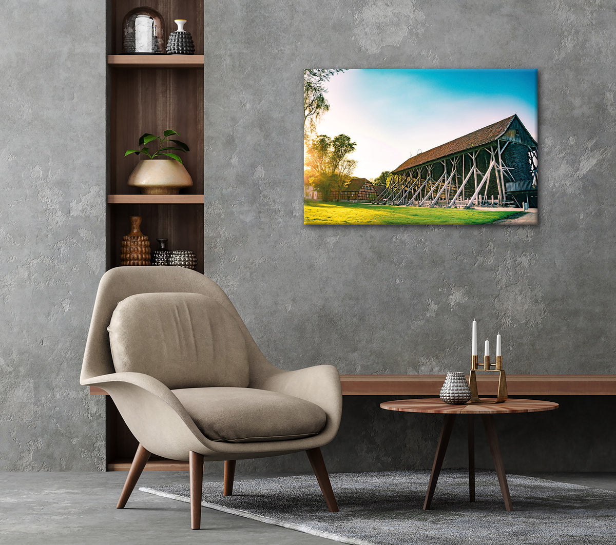 Wandbild SALINENPARK RHEINE 60x90 cm – Leinwandbild Keilrahmen Deko modern - Ambiente 2