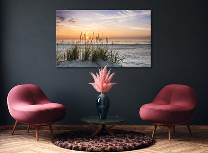 Wandbild SONNENUNTERGANG XXL 90x150 cm – Leinwandbild Keilrahmen Deko modern - Ambiente 2
