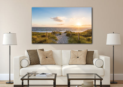 Wandbild STRAND XXL 90x150 cm – Leinwandbild Keilrahmen Deko modern - Ambiente 1