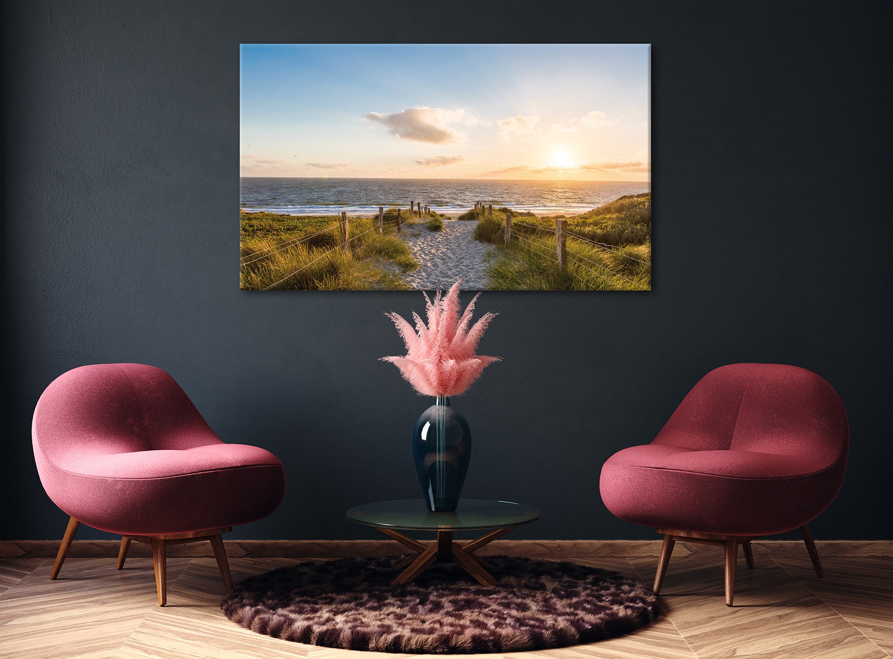 Wandbild STRAND XXL 90x150 cm – Leinwandbild Keilrahmen Deko modern - Ambiente 2