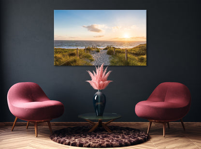 Wandbild STRAND XXL 90x150 cm – Leinwandbild Keilrahmen Deko modern - Ambiente 2