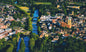 Wandbild RHEINE LUFTAUFNAHME 90x150 cm – Leinwandbild Keilrahmen Deko modern
