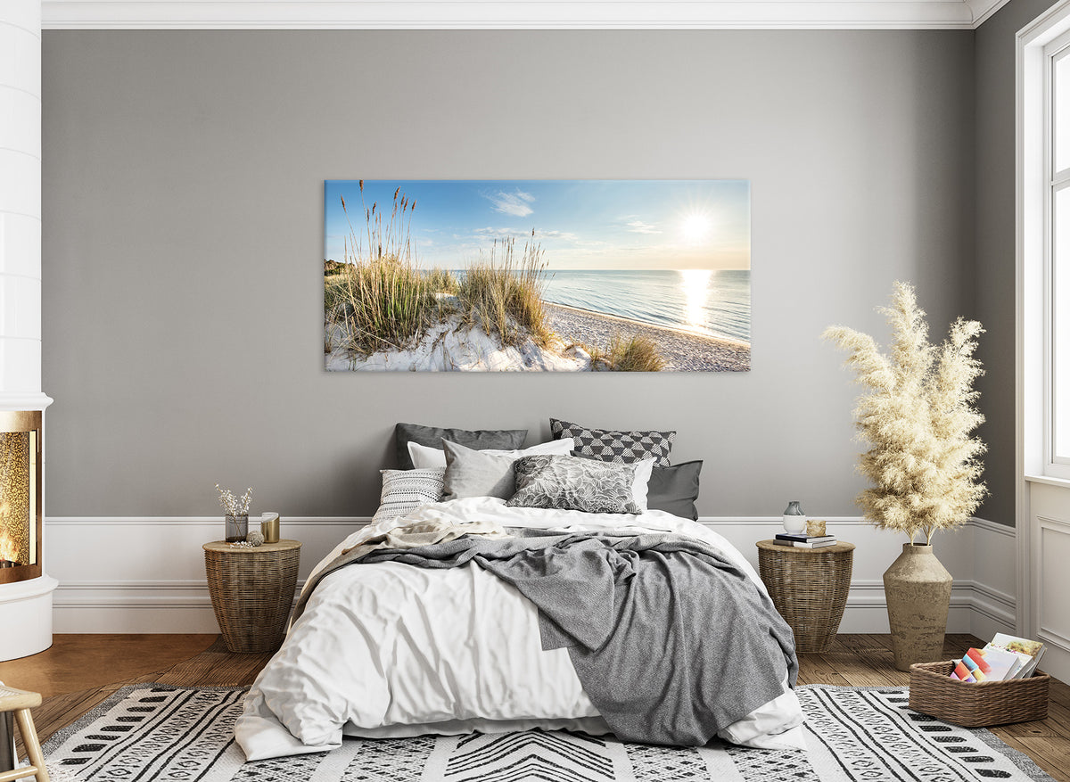 Wandbild STRAND XXL 90x200 cm – Leinwandbild Keilrahmen Deko modern - Ambiente 3