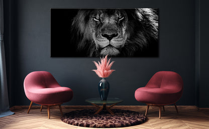 Wandbild LÖWENKOPF XXL 90x200 cm – Leinwandbild Keilrahmen Deko modern - Ambiente 2