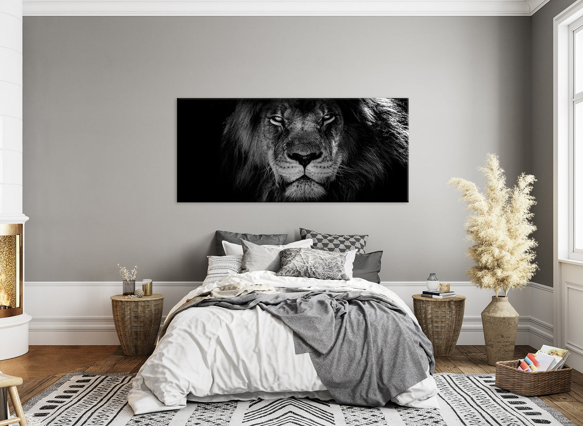Wandbild LÖWENKOPF XXL 90x200 cm – Leinwandbild Keilrahmen Deko modern - Ambiente 3