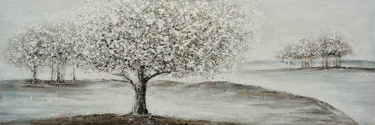 Ölgemälde handarbeit BÄUME 40x120 cm – Wandbild Kunst Deko modern