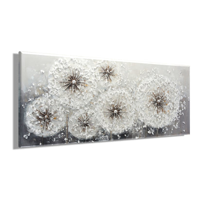 Ölgemälde handarbeit PUSTEBLUMEN XXL 60x140 cm – Wandbild Kunst Deko modern - Seitenansicht