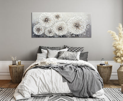 Ölgemälde handarbeit PUSTEBLUMEN XXL 60x140 cm – Wandbild Kunst Deko modern - Ambiente 3