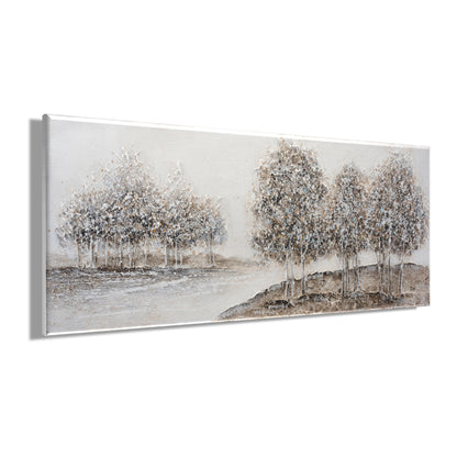 Ölgemälde handarbeit BÄUME XXL 60x140 cm – Wandbild Kunst Deko modern - Seitenansicht