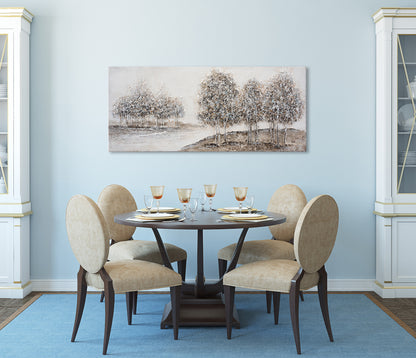 Ölgemälde handarbeit BÄUME XXL 60x140 cm – Wandbild Kunst Deko modern - Ambiente 1