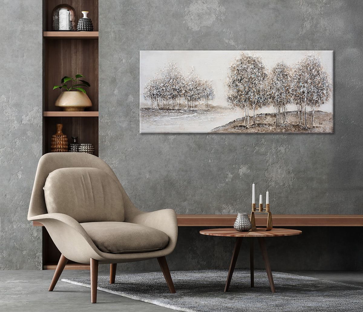 Ölgemälde handarbeit BÄUME XXL 60x140 cm – Wandbild Kunst Deko modern - Ambiente 2