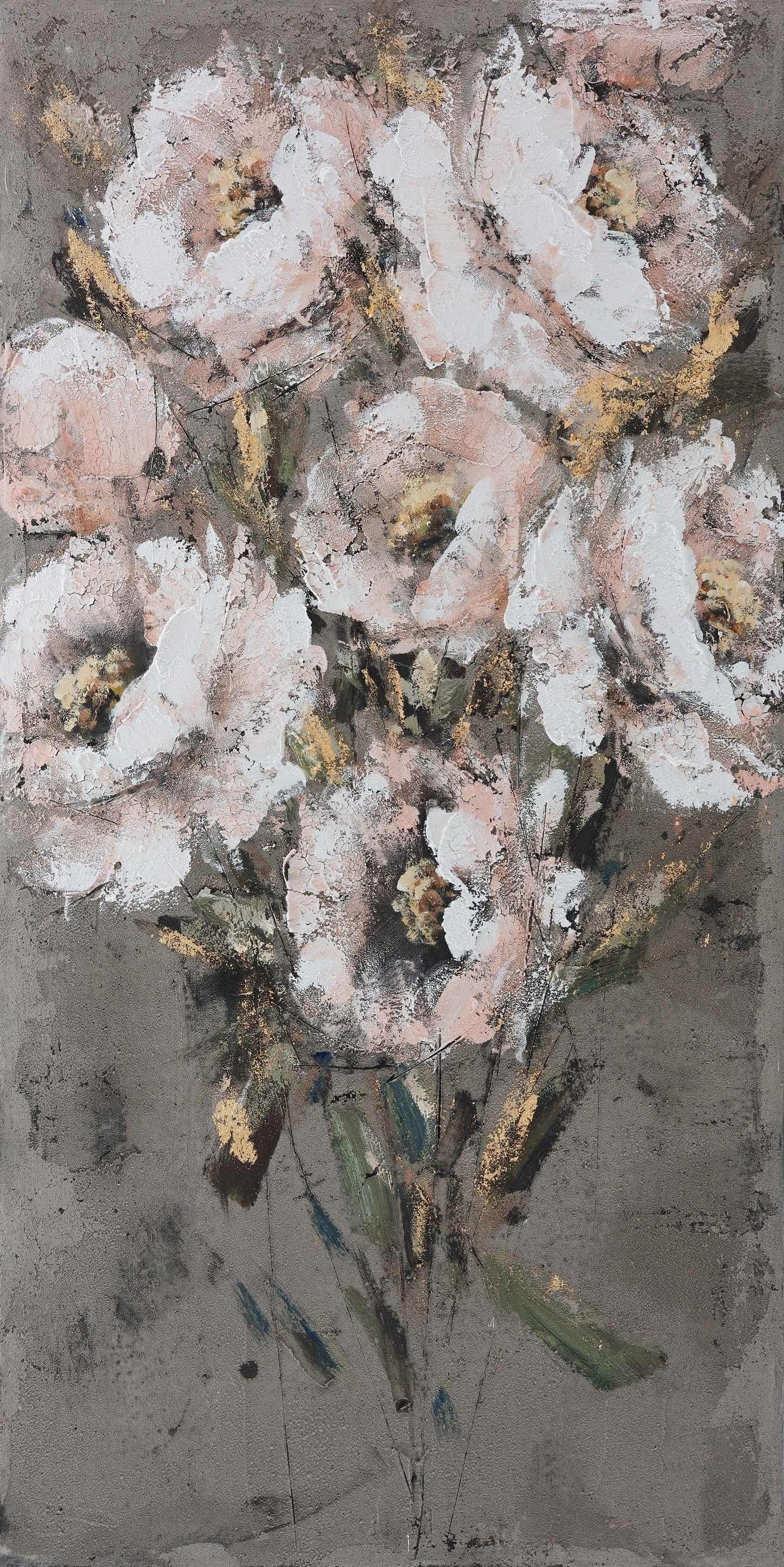 Ölgemälde handarbeit BLUMEN 70x100 cm – Wandbild Kunst Deko modern