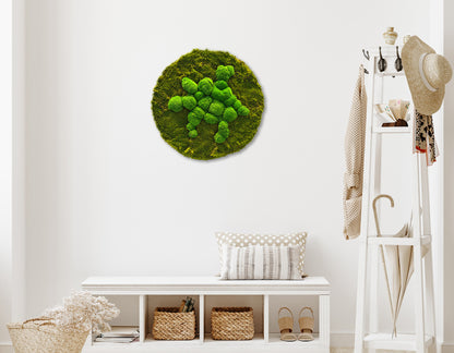 Moosbild "Mix Moos" Rund 80x80 cm - Ambiente 1