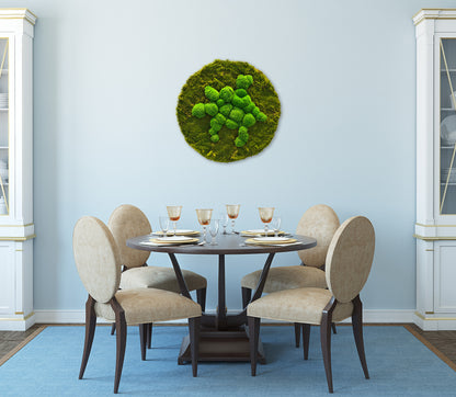 Moosbild "Mix Moos" Rund 80x80 cm - Ambiente 3