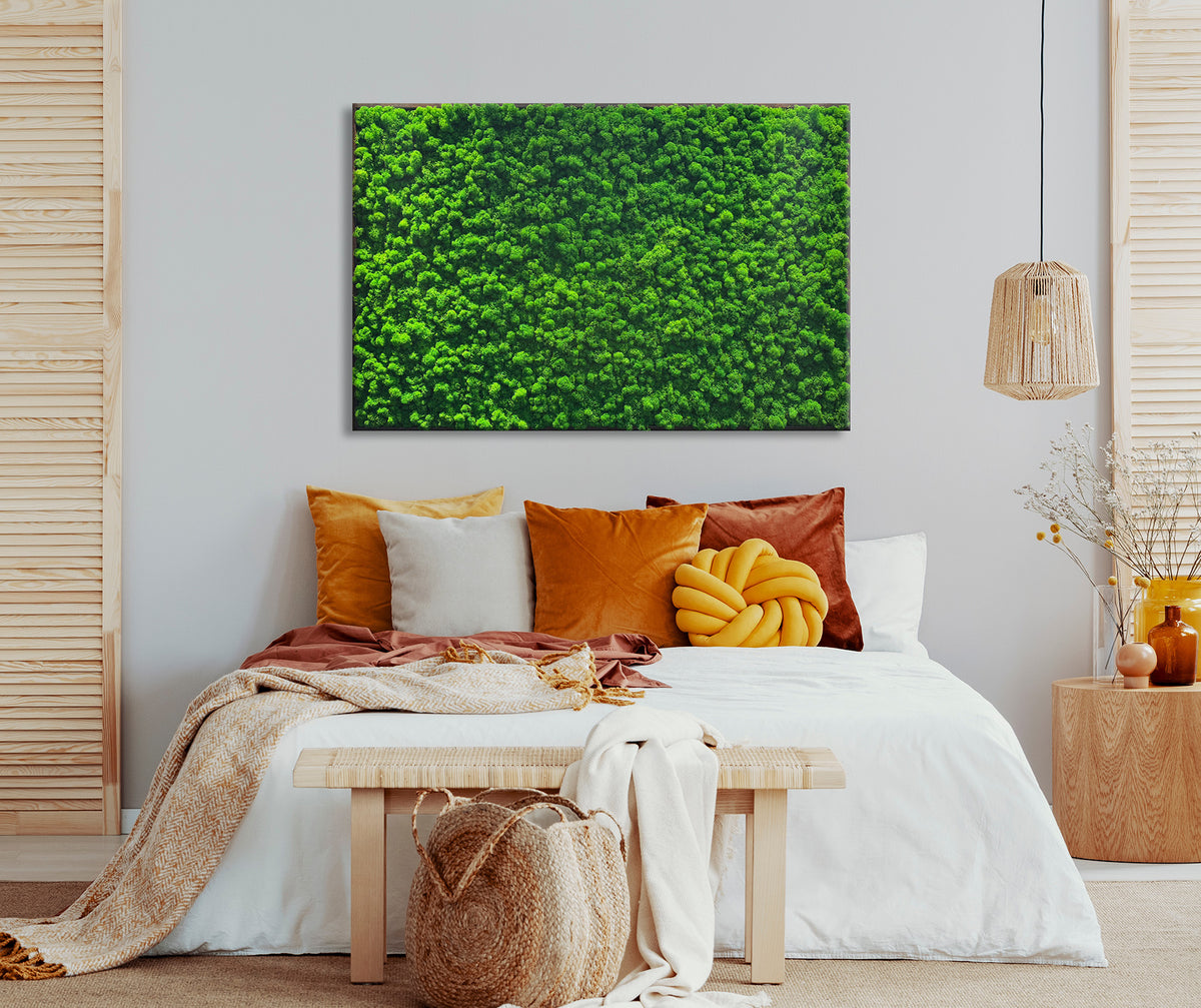 Moosbild "Rentiermoos" 70x110 cm, schwarzer Rahmen - Ambiente 2