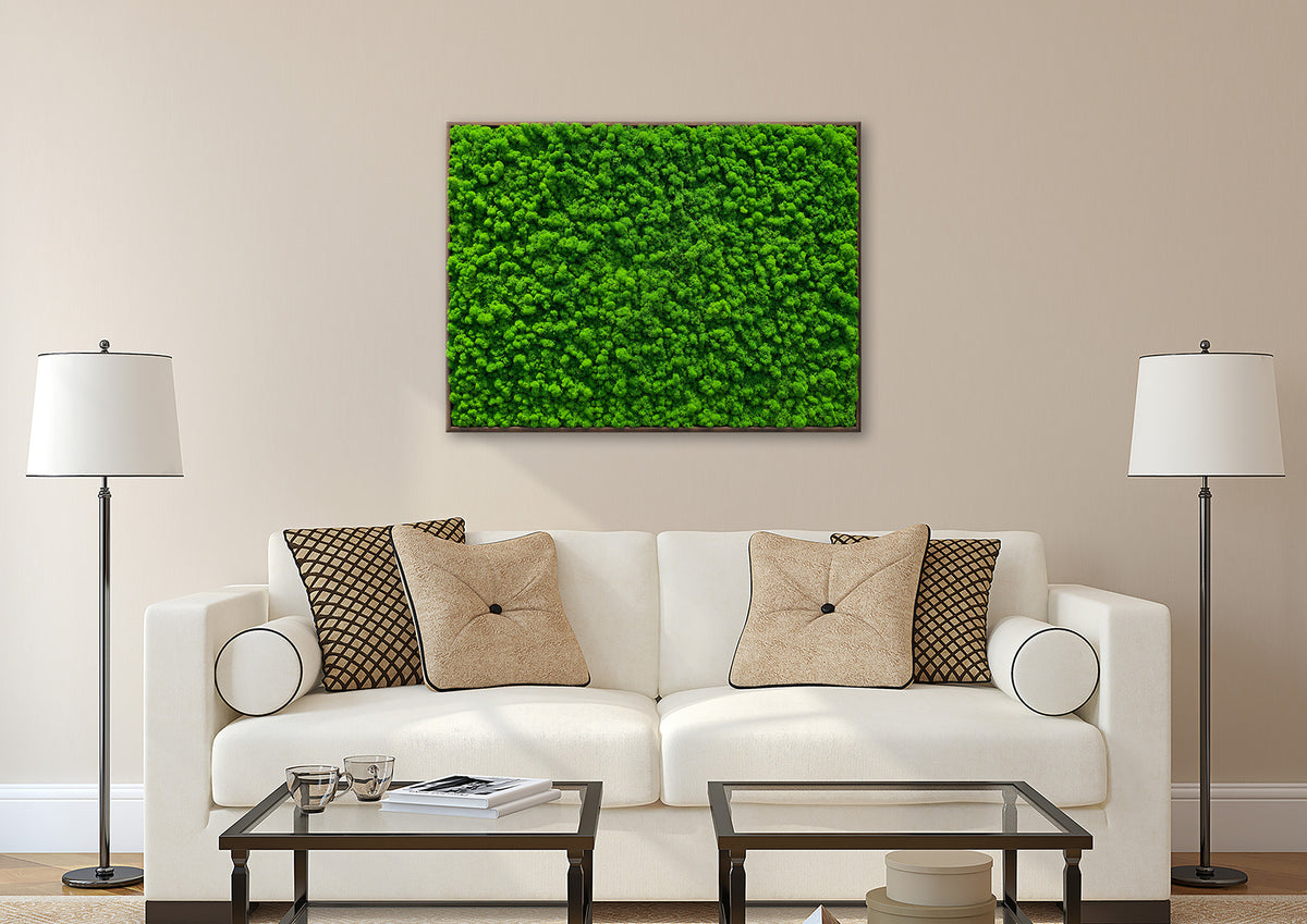 Moosbild "Rentiermoos" 70x110 cm, schwarzer Rahmen (lieferbar ab November)