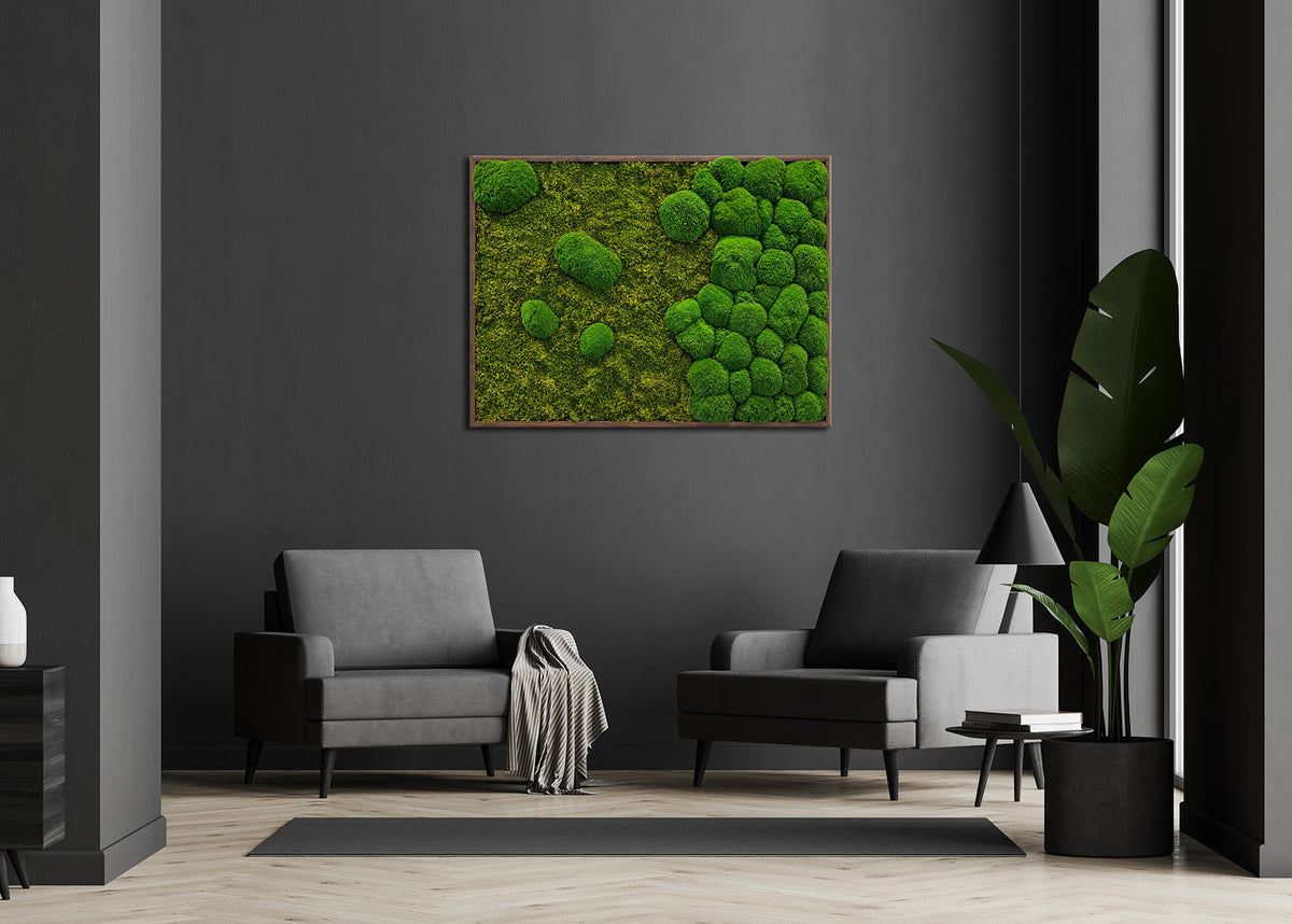 Moosbild "Mix Moos" 70x110 cm, schwarzer Rahmen (lieferbar ab November)