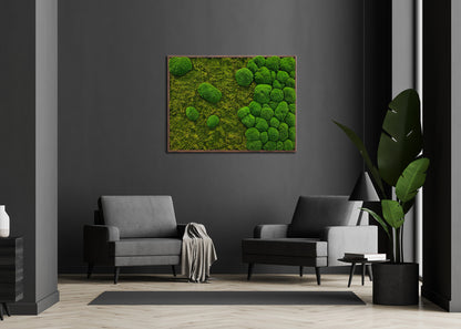 Moosbild "Mix Moos" 70x110 cm, schwarzer Rahmen (lieferbar ab November)